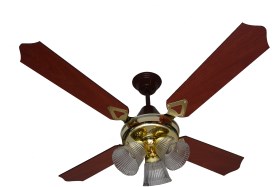 Ventilador De Techo V3041 Oro 90 W Con Luz 