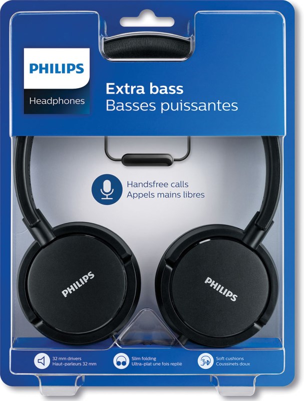 Auricular Plegable On Ear SHL5005/00 Negro PHILIPS - PHILIPS AURICULARES -  Megatone