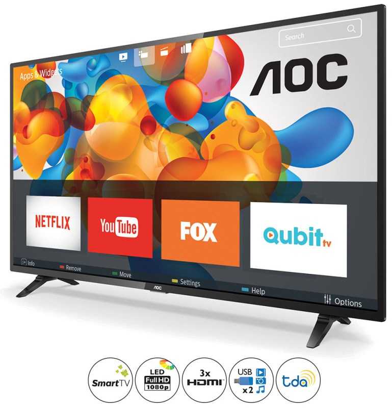 Smart Tv 43 Pulgadas Full HD AOC 43S5295/77G - AOC TV LED 33 a 43P SMART -  Megatone