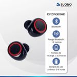 Auriculares In Ear  Suono Inalámbricos Negros