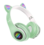Auriculares Bluetooth Suono Inalámbricos Huellitas Gatito Verde