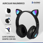 Auriculares Bluetooth Rosa  Inalámbricos Huellitas Gatito Rosa