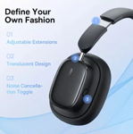 Auriculares Bluetooth C/ Anc Baseus Bowie H1i 100hs Plegable