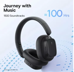Auriculares Bluetooth C/ Anc Baseus Bowie H1i 100hs Plegable