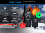 Kit x 6 Handy Baofeng BF-999S 5w 16CH UHF Hasta 10km