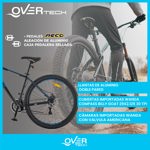 Bicicleta Mtb Overtech Mountain Bike Q6 R29 Aluminio 21v Freno A Disco Talle S Negro-Rojo-Blanco