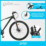 Bicicleta Mtb Overtech Mountain Bike Q6 R29 Aluminio 21v Freno A Disco Talle S Negro-Rojo-Blanco