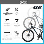 Bicicleta Mtb Overtech Mountain Bike Q6 R29 Aluminio 21v Freno A Disco Talle S Negro-Rojo-Blanco