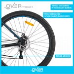 Bicicleta Mtb Overtech Mountain Bike Q6 R29 Aluminio 21v Freno A Disco Talle S Negro-Rojo-Blanco