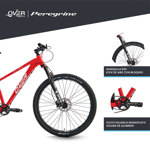 Bicicleta Overtech Peregrine Monoplato Mtb R29 Aluminio Cuadro S Rojo/Blanco
