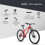 Bicicleta Overtech Peregrine Monoplato Mtb R29 Aluminio Cuadro S Rojo/Blanco