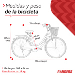 Bicicleta de Paseo Rodado 26 Mujer Aluminio Randers Vintage