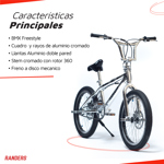 Bicicleta BMX Rodado 20  Cuadro Aluminio Cromado