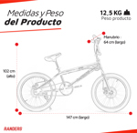 Bicicleta BMX Rodado 20  Cuadro Aluminio Cromado