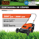 Cortadora De Cesped Electrica Black Decker 1600w Gr3850