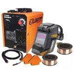 LUSQTOFF SOLDADORA INVERTER MIG FLUX150 + ROLLO DE ALAMBRE + ESCUADRAS + MÁSCARA