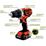 Taladro Atornillador Inalambrico Dowen Pagio Batería 18v
