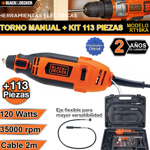 Mini Torno Black Decker Minitorno Rt18ka + 113 Pzs +maletin