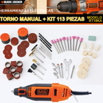 Mini Torno Black Decker Minitorno Rt18ka + 113 Pzs +maletin