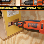 Mini Torno Black Decker Minitorno Rt18ka + 113 Pzs +maletin