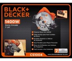 Sierra circular eléctrica Black+Decker CS1004 184mm 1400W 50Hz