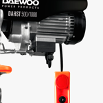 Aparejo Malacate Eléctrico Daewoo 1000kg 1800w 12 Metros