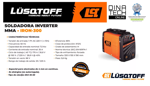 Soldadora Inverter Lusqtoff Iron-300 50hz/60hz Monofasica