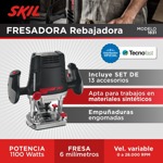 Fresadora Rebajadora Skil 1831 1100w +13 Accesorio + Maletín