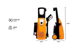 Hidrolavadora Electrica Lusqtoff 1500W 90bar Accesorios HL-150 Naranja