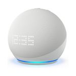 PARLANTE AMAZON ECHO DOT (5 GEN) ALEXA BLUETOOTH WIF WITH CLOCK GLACIER WHITE