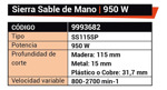 Sierra Sable De Mano 950 W 220 V Dowen Pagio 9993682