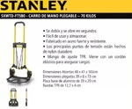 Carro Zorra De Mano Plegable 70kg Stanley Sxwtd-ft580 Acero