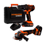 Kit Herramientas Inalambricas 20v Amoladora 115mm  Taladro Hamilton 