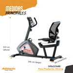 Bicicleta Fija Horizontal Athletic 500BH Asiento Ajustable
