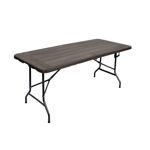 MESA PLEGABLE ONEBOX OB-MP2 CAMPING TIPO VALIJA 1.8M SIMIL MADERA NEGRA MATE