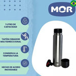 TERMO DE 1 LITRO ACERO INOXIDABLE FIT MOR TOTAL