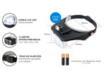 Lupa Binocular Gadnic Maximus Vincha Manos Libres Luz Led