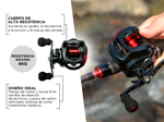 Reel Carrete de Pesca Linnhue RR-AE2000 9 Niveles de Magnético - Zurdo