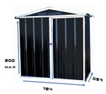 Armario  Deposito  Galpon de jardin casi  2x1x2 negro  