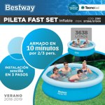 Pileta De Lona Bestway 57266 Inflable Circular 305 X 76 Tecnofast