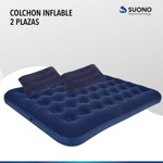 Colchon Inflable 2 Plazas Con Almohadas + Inflador Portátil