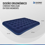 Colchon Inflable 2 Plazas Con Almohadas + Inflador Portátil