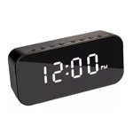 Reloj Despertador Y Parlante Bluetooth Alarma Micro Sd Radio Color Negro