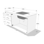 Bajo Mesada EMC 1,60m Blanco y Wengue