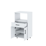 Mueble Rack De Cocina Porta Microondas Y Grill Blanco Oferta
