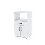 Mueble Rack De Cocina Porta Microondas Y Grill Blanco Oferta