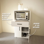 Mueble Rack De Cocina Porta Microondas Y Grill Blanco Oferta