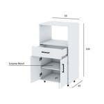 Mueble Rack De Cocina Porta Microondas Y Grill Blanco Oferta