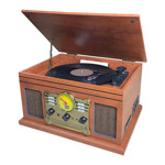 Tocadiscos Gadnic Soundix6 Vintage Bluetooth 3 Velocidades FM USB Cassette