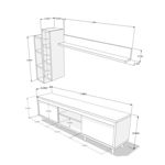 Rack EMC Modular para TV Nórdico Blanco y Olmo Filandés